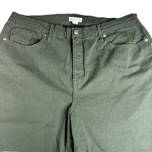 Good American Good Classic Ankle High-Rise Stretchy Pants Jeans Green‎ Size 18